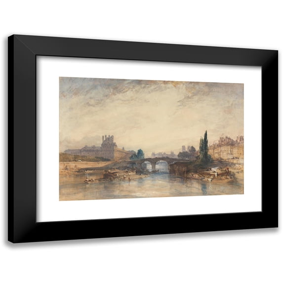 William Callow 18x13 Black Modern Framed Museum Art Print Titled - View of the Pont Royal (ca. 1833)