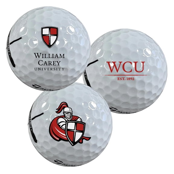 William Carey University Crusaders Logo Edition Officially Licensed NCAA Taylormade Distance+ Golf Balls 12-Pack (Dozen)