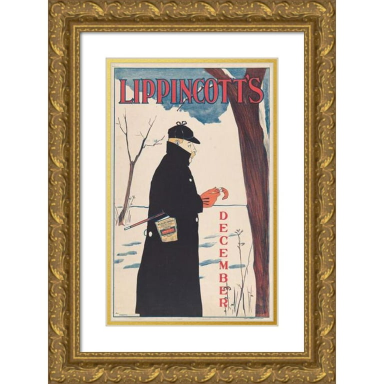 William Carqueville 13x18 Gold Ornate Wood Frame and Double Matted