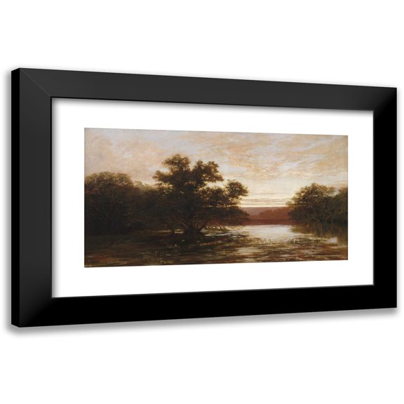 William Charles Piguenit 14x9 Black Modern Framed Museum Art Print Titled - An Australian Mangrove, Ebb Tide (1885)