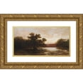 thumbnail image 1 of William Charles Piguenit 18x11 Gold Ornate Wood Frame and Double Matted Museum Art Print Titled - An Australian Mangrove, Ebb Tide (1885), 1 of 4