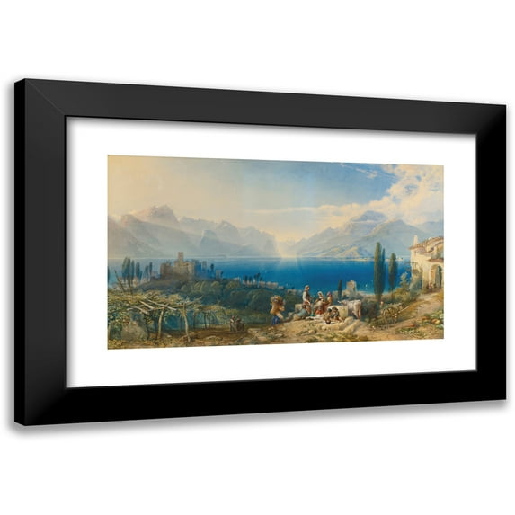 William Collingwood Smith 14x10 Black Modern Framed Museum Art Print Titled - Lake Garda