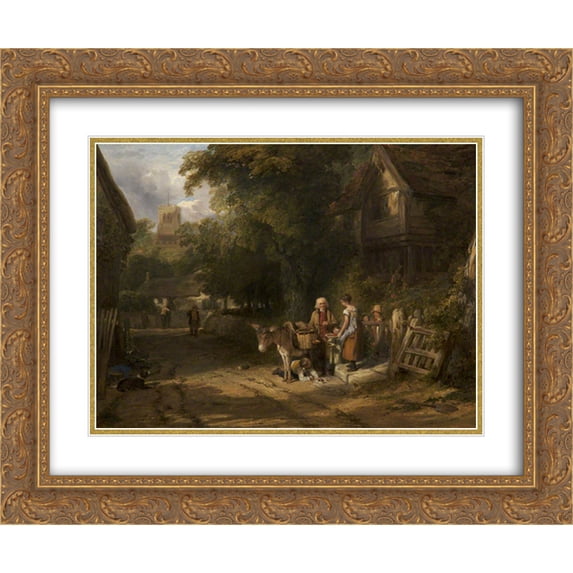 William Collins 2x Matted 24x20 Gold Ornate Framed Art Print 'The Cherry Seller '