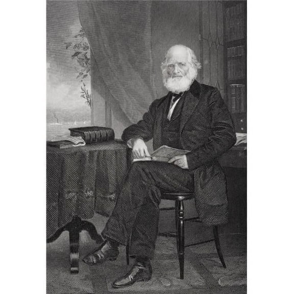 William Cullen Bryant 1794 1878 American Poet - Writer & for 50 Years Editor of The New York Evening Post From Painting by Alonzo Chappel Poster Print - 12 x 17