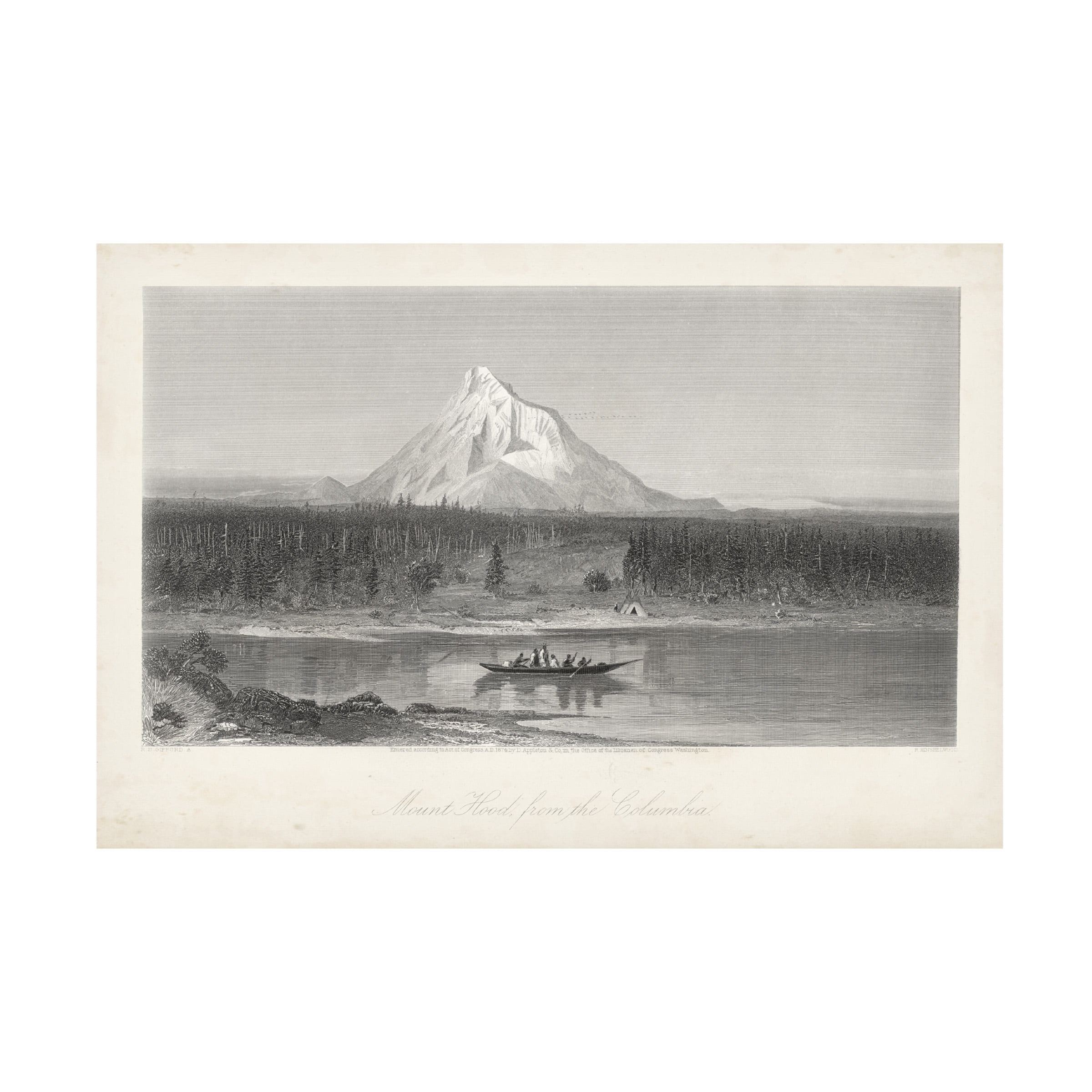 William Cullen Bryant 'Mount Hood From The Columbia' Canvas Art