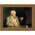 thumbnail image 1 of William Dean Howells 24x18 Gold Ornate Wood Framed Canvas Art by Lilla Cabot Perry, 1 of 2
