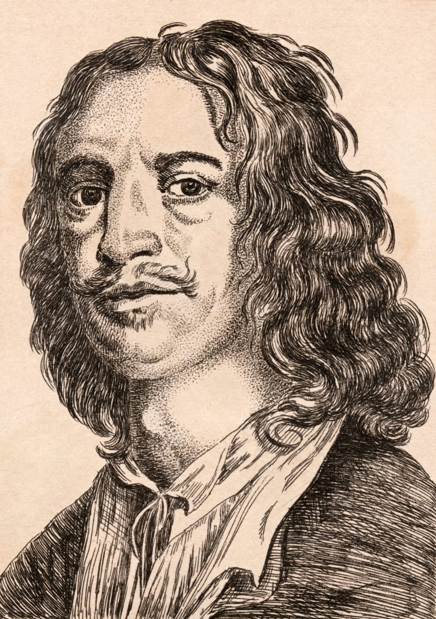 William Dobson 1610 - 1646 English Artist From 75 Portraits Of Celebrated Painters From Authentic Originals Etched By James Girtin Published London 1817 Canvas Art - Ken Welsh Design Pics (24 x 34)