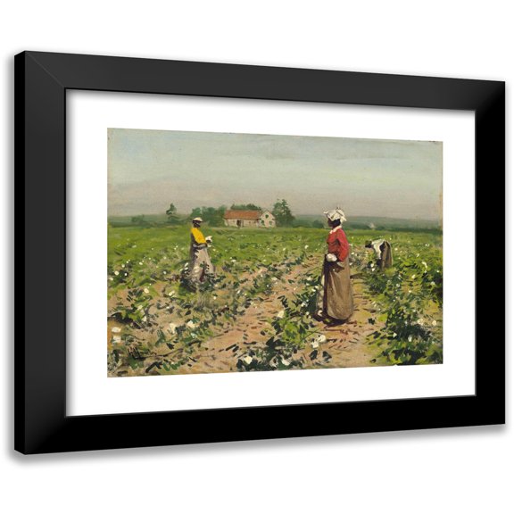 William Gilbert Gaul 14x11 Black Modern Framed Museum Art Print Titled - Picking Cotton (C. 1890)