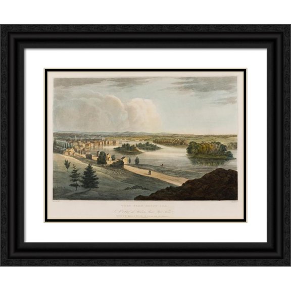 William Guy Wall 24x19 Black Ornate Framed Double Matted Museum Art Print Titled: Troy from Mount Ida (1821-1822)