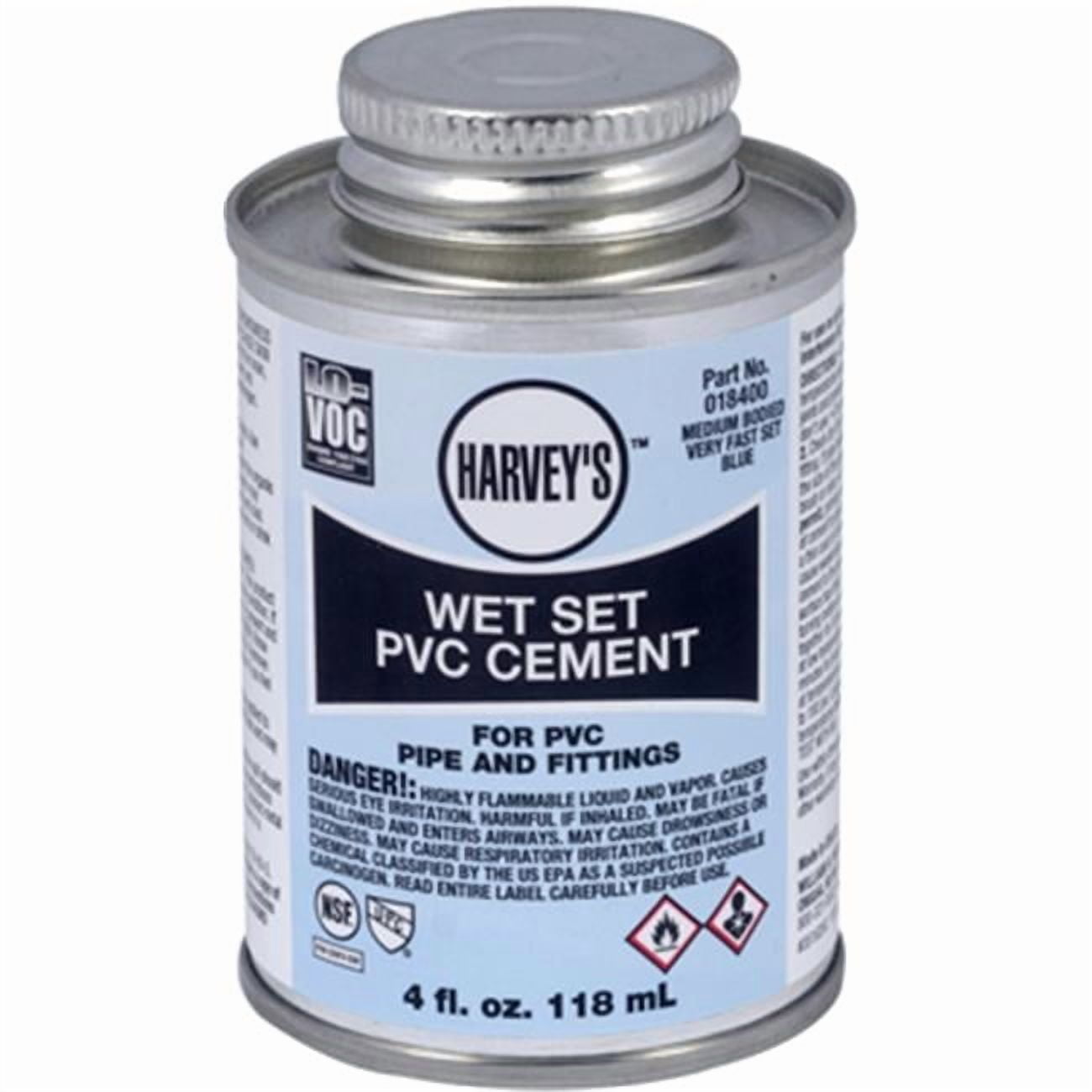 William H Harvey 018400-24 Medium Bodied Wet Set Solvent Cement 4 oz Hot Blue