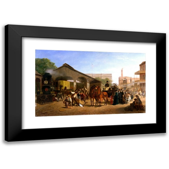 William Hahn 14x10 Black Modern Framed Museum Art Print Titled - Sacramento Railroad Station