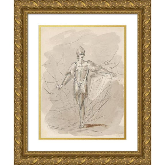William Hamilton 15x18 Gold Ornate Wood Frame and Double Matted Museum Art Print Titled - A Soldier (1770-80)