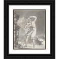 thumbnail image 1 of William Hamilton 20x24 Black Ornate Framed Double Matted Museum Art Print Titled: Male Traveler in a Storm (1770-80), 1 of 5