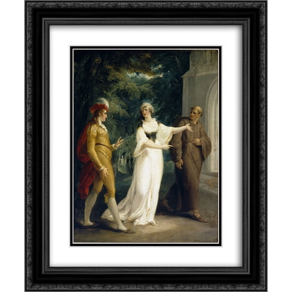 William Hamilton 2x Matted 20x24 Black Ornate Framed Art Print 'Olivia's proposal '