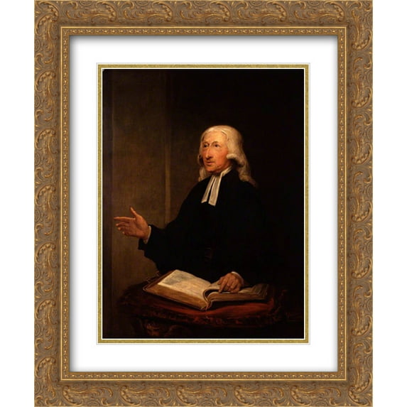 William Hamilton 2x Matted 20x24 Gold Ornate Framed Art Print 'John Wesley '