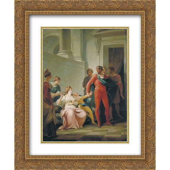 William Hamilton 2x Matted 20x24 Gold Ornate Framed Art Print 'Scene from Shakespeare's 'The Winter's Tale' (Act II, Scene 1)'