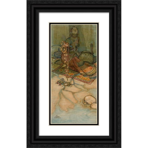 William Heath Robinson 13x24 Black Ornate Framed Double Matted Museum Art Print Titled: Oriental Illustration
