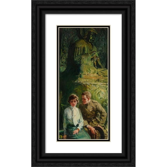 William Henry Dethlef Koerner 13x24 Black Ornate Framed Double Matted Museum Art Print Titled: ‘If It's Just a Dream, I’Ll Listen’ (1922)