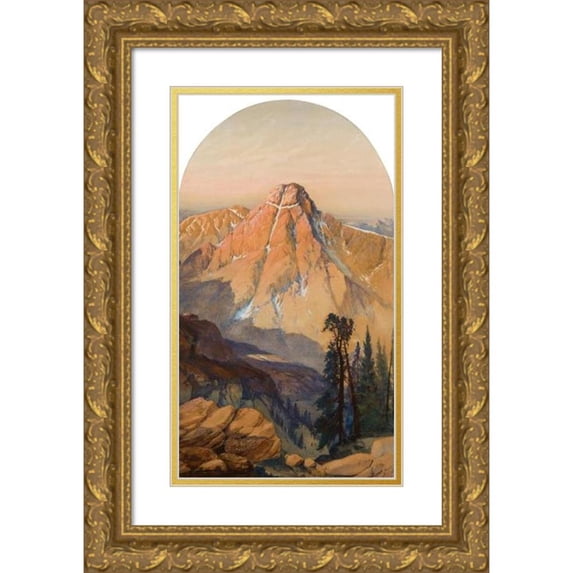 William Henry Holmes 12x18 Gold Ornate Wood Frame and Double Matted Museum Art Print Titled - Mount of the Holy Cross (1873)