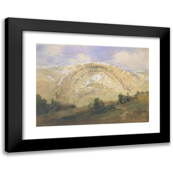 William Henry Holmes 18x14 Black Modern Framed Museum Art Print Titled - Folded Strata, a Great Geological Arch, Colorado (1874)