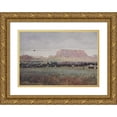 thumbnail image 1 of William Henry Holmes 18x14 Gold Ornate Wood Frame and Double Matted Museum Art Print Titled - In the Plateau Country, Colorado (1931), 1 of 4