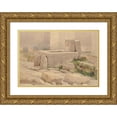 thumbnail image 1 of William Henry Holmes 18x14 Gold Ornate Wood Frame and Double Matted Museum Art Print Titled - Pompeian Fountain and Horse Trough (1880), 1 of 4