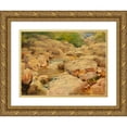 thumbnail image 1 of William Henry Holmes 18x15 Gold Ornate Wood Frame and Double Matted Museum Art Print Titled - The Placid Potomac, 1 of 4