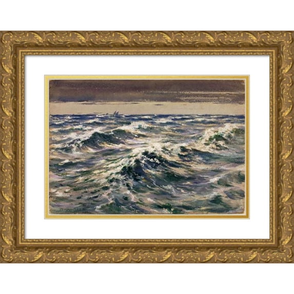 William Henry Holmes 24x18 Gold Ornate Framed and Double Matted Museum Art Print Titled - The Open Sea (1904)