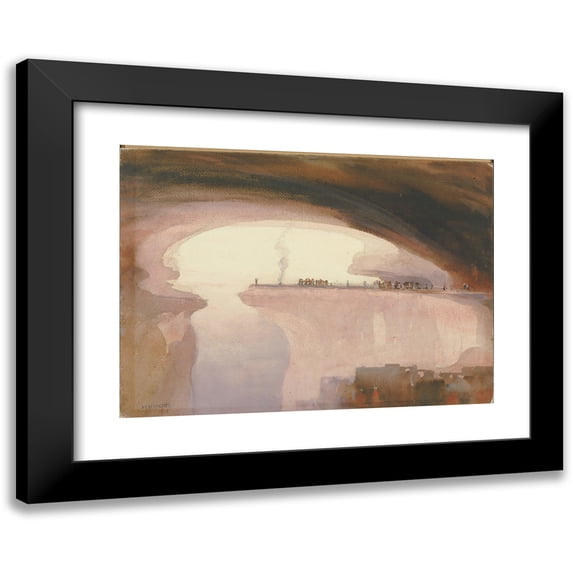 William Henry Holmes 24x19 Black Modern Framed Museum Art Print Titled - A Cliff Dweller's Ceremony, Colorado (1924)