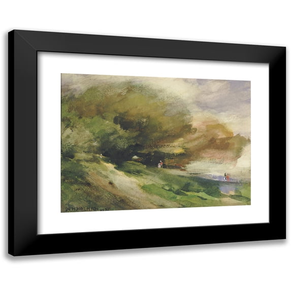 William Henry Holmes 24x19 Black Modern Framed Museum Art Print Titled - The Shaded Walk (1927)