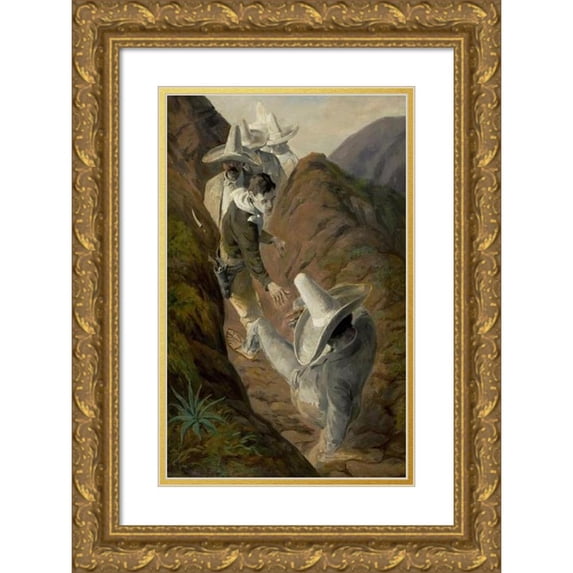 William Herbert Dunton 17x24 Gold Ornate Framed and Double Matted Museum Art Print Titled - Wanderer of the Wasteland by Zane Grey (1920)