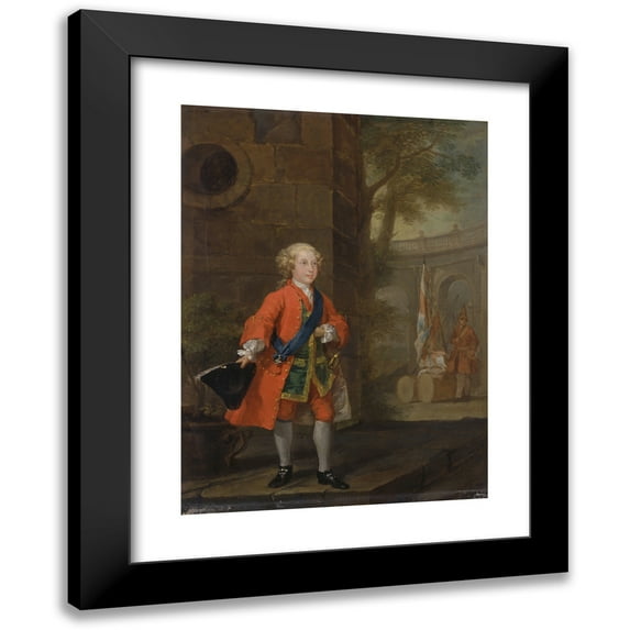 William Hogarth 11x14 Black Modern Framed Museum Art Print Titled - William Augustus, Duke of Cumberland (1732)