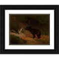 thumbnail image 1 of William Holbrook Beard 14x12 Black Ornate Wood Framed Double Matted Museum Art Print Titled: Unlikely Friends, 1 of 5