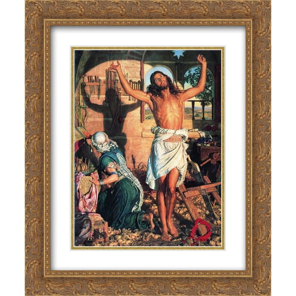 William Holman Hunt 2x Matted 20x24 Gold Ornate Framed Art Print 'The Shadow of Death'