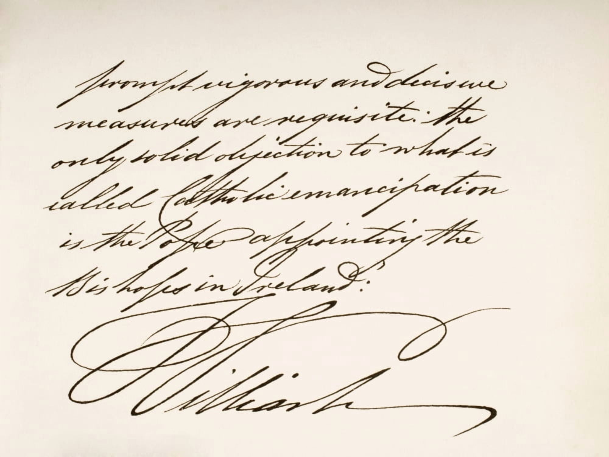 William Iv 1765 To 1837 King Of Great Britain And Ireland And King Of Hanover Hand Writing Sample Canvas Art - Ken Welsh Design Pics (34 x 24)