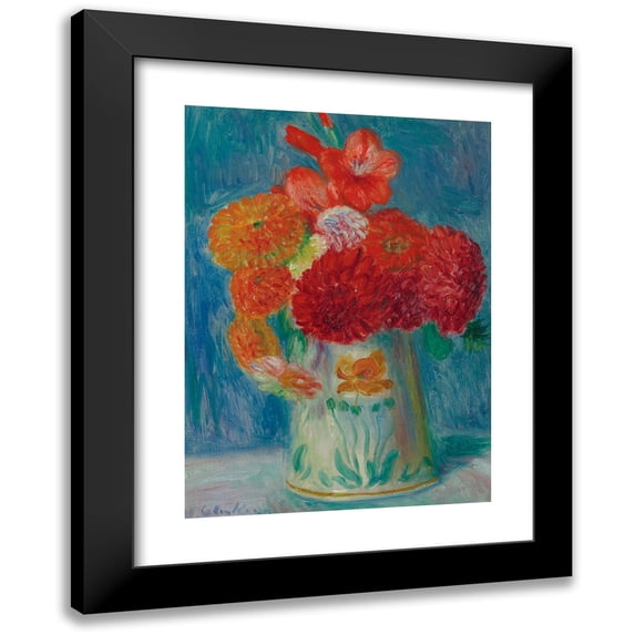 William James Glackens 11x14 Black Modern Framed Museum Art Print Titled - Still Life with Lilies