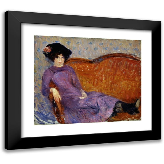 William James Glackens 17x15 Black Modern Framed Museum Art Print Titled - The Purple Dress (1908-1910)
