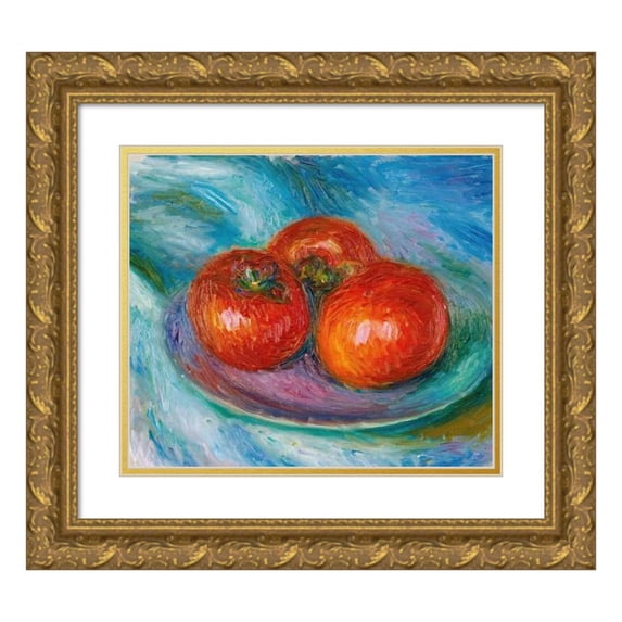 William James Glackens 23x20 Gold Ornate Framed and Double Matted Museum Art Print Titled - Three Tomatoes