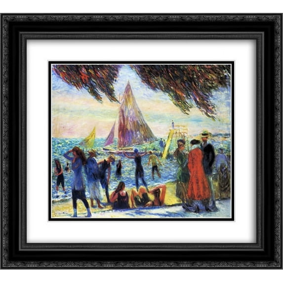 William James Glackens 2x Matted 24x20 Black Ornate Framed Art Print 'From Under Willows'