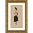 thumbnail image 1 of William James Glackens 9x14 Gold Ornate Wood Frame and Double Matted Museum Art Print Titled - Portrait of Janet Braguin in the Style of Carl&nbsp;Erickson (Early 20th&nbsp;Century), 1 of 4