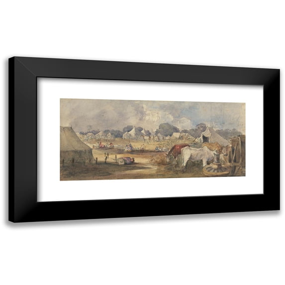 William James Müller 14x8 Black Modern Framed Museum Art Print Titled - An Eastern Encampment