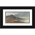 thumbnail image 1 of William James Müller 24x13 Black Ornate Framed Double Matted Museum Art Print Titled: A Castle Above an Estuary (ca. 1831), 1 of 5