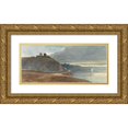 thumbnail image 1 of William James Müller 24x13 Gold Ornate Framed and Double Matted Museum Art Print Titled - A Castle Above an Estuary (ca. 1831), 1 of 4