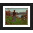 thumbnail image 1 of William John Hennessy 24x19 Black Ornate Framed Double Matted Museum Art Print Titled: Woman in an Autumn Landscape (1868), 1 of 5