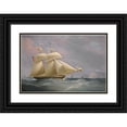 thumbnail image 1 of William John Huggins 14x11 Black Ornate Wood Framed Double Matted Museum Art Print Titled: The Topsail Schooner Amy Stockdale off Dover (1838), 1 of 5