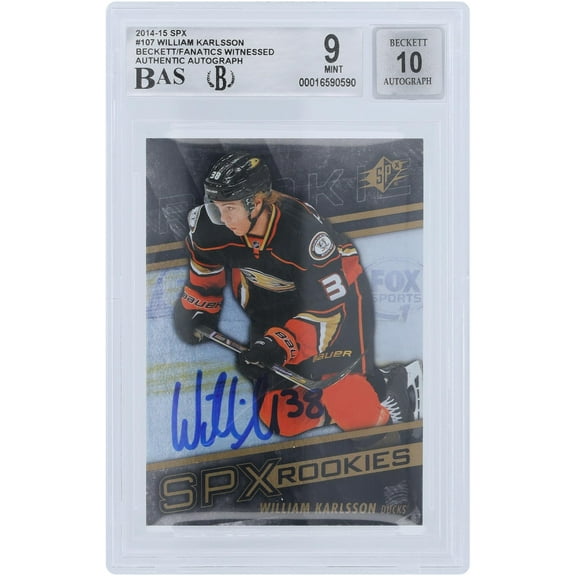 William Karlsson Anaheim Ducks Autographed 2014-15 Upper Deck SPX Rookies #107 Beckett Fanatics Witnessed Authenticated 9/10 Rookie Card - Fanatics Authentic Certified