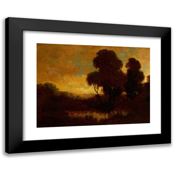 William Keith 14x11 Black Modern Framed Museum Art Print Titled - Evening Landscape
