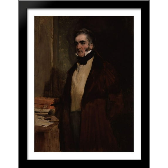 William Lamb, 2nd Viscount Melbourne 28x36 Large Black Wood Framed Print Art by Edwin Henry Landseer