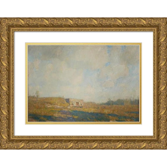 William Langson Lathrop 24x17 Gold Ornate Framed and Double Matted Museum Art Print Titled - Old Limekiln (circa 1913)