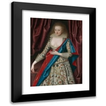 William Larkin 11x14 Black Modern Framed Museum Art Print Titled - Portrait of a Young Lady, Possibly Jane, Lady Thornhaugh (1617)